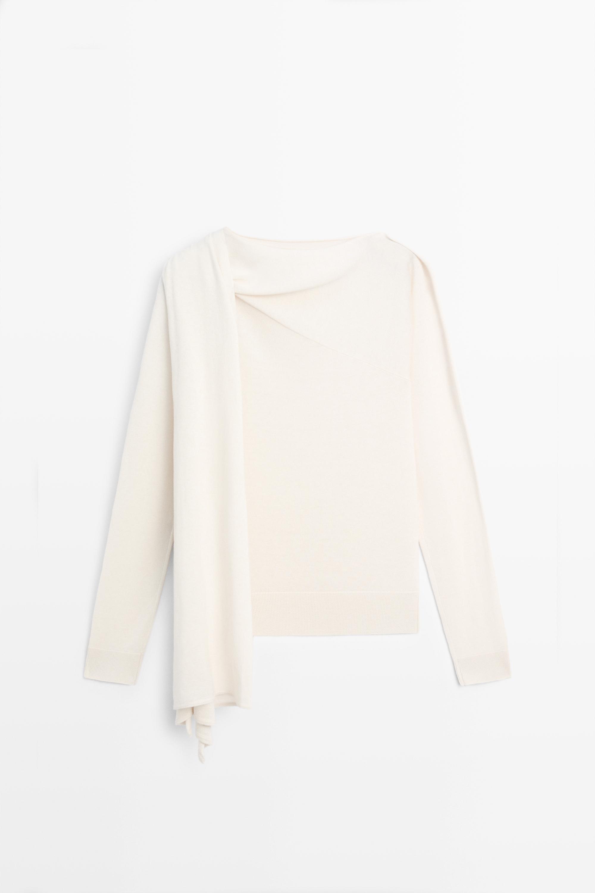 Silk blend knit sweater with scarf - STUDIO
